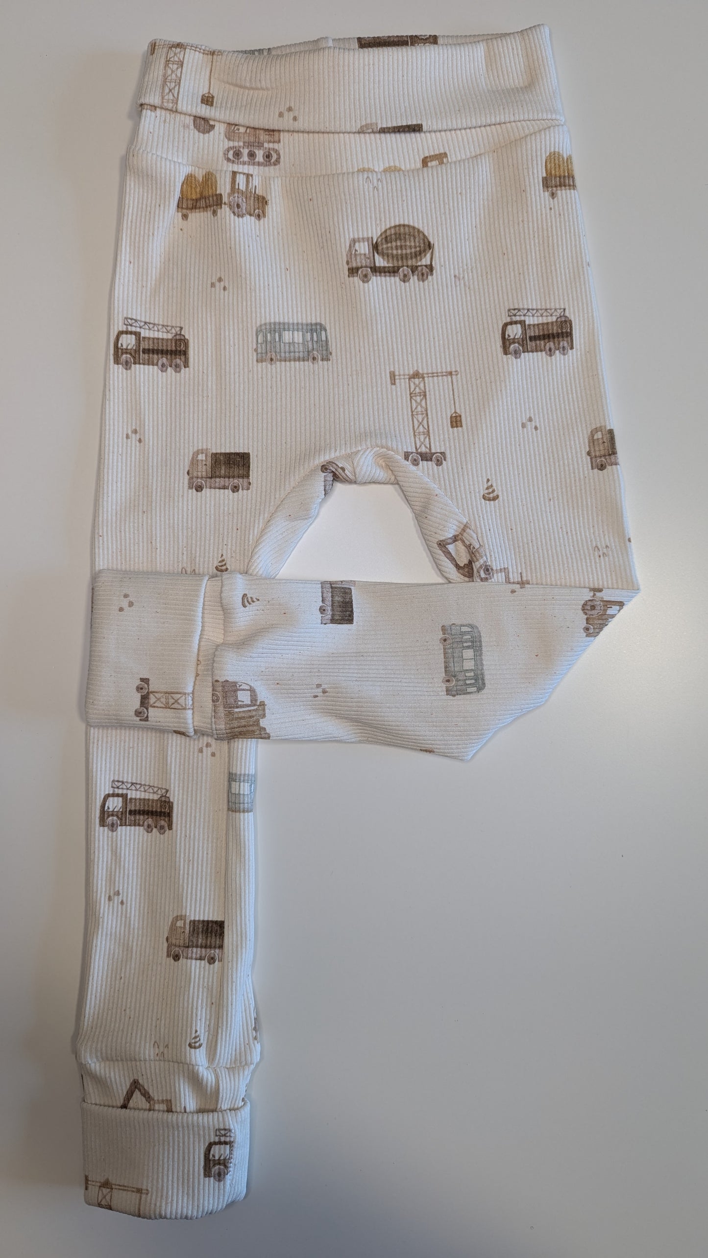 Leggings Gr. 86/92 Fahrzeuge, Beige Uni, Waldtiere Rippleggings