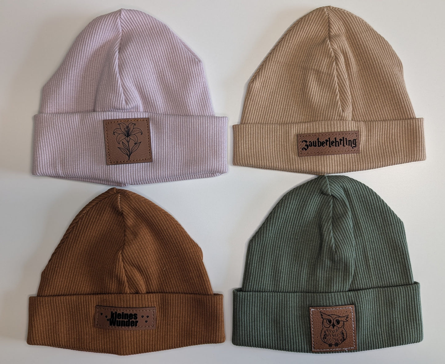 Babymützen Rippmütze Rippbeanie KU: 35-40 Gr. ca. 50/56/62